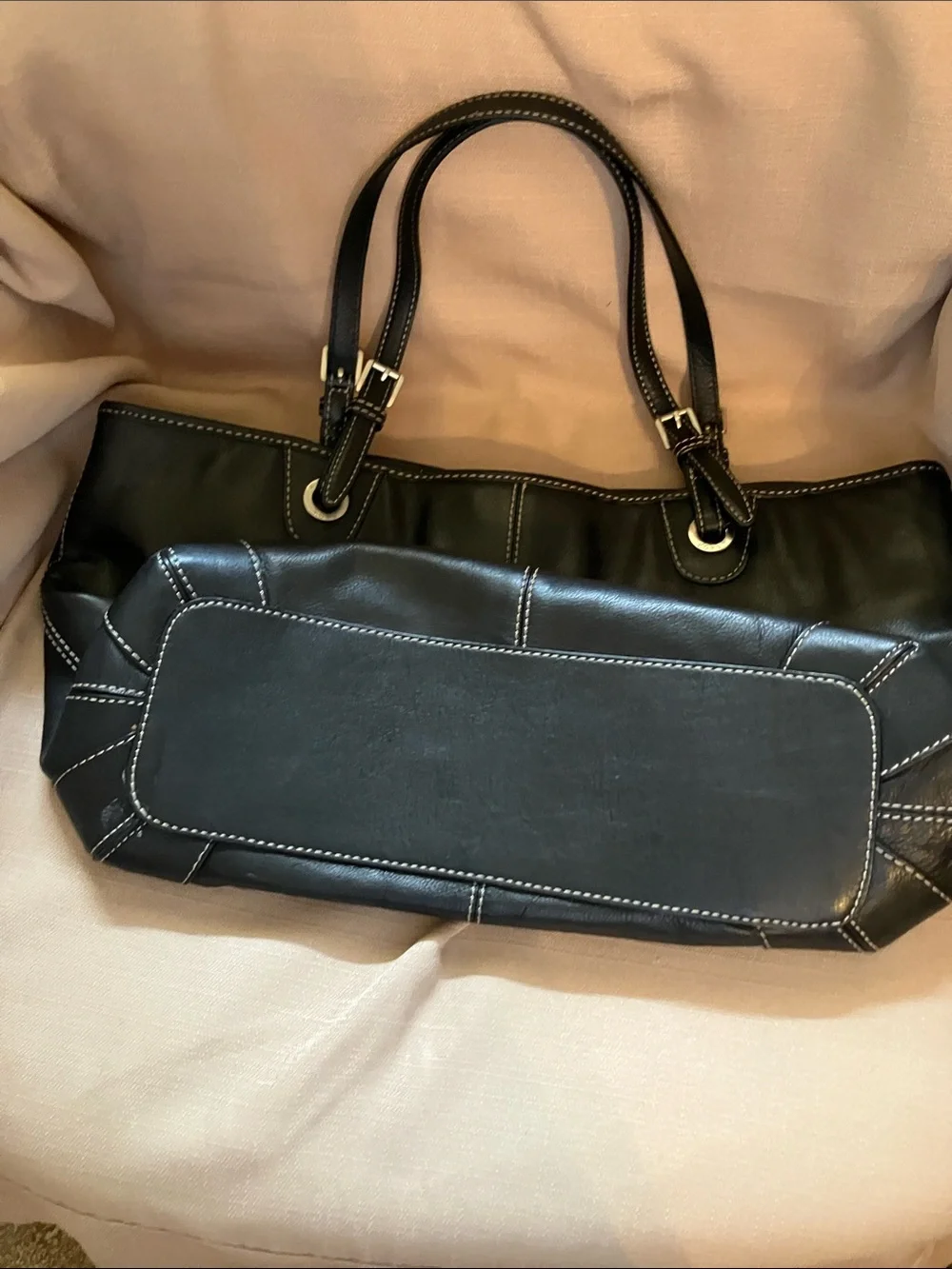 Michael Kors Black Leather Double-Handle Shoulder Tote